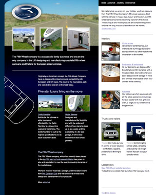 Fifth Wheel Company, a site that I designed in December