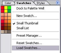 Photoshop swatches tab