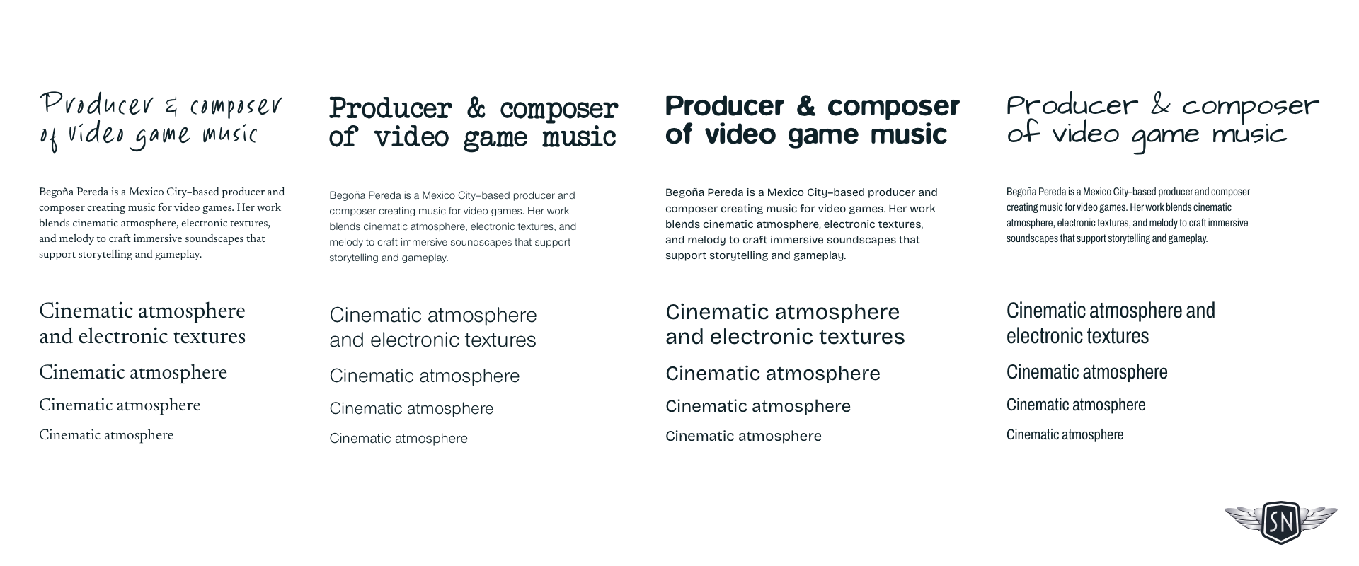 Pairing expressive display type with readable body text.