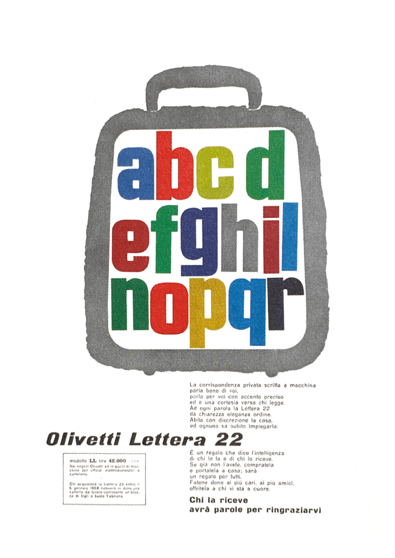 Inspiration for the design by Giovanni Pintori
