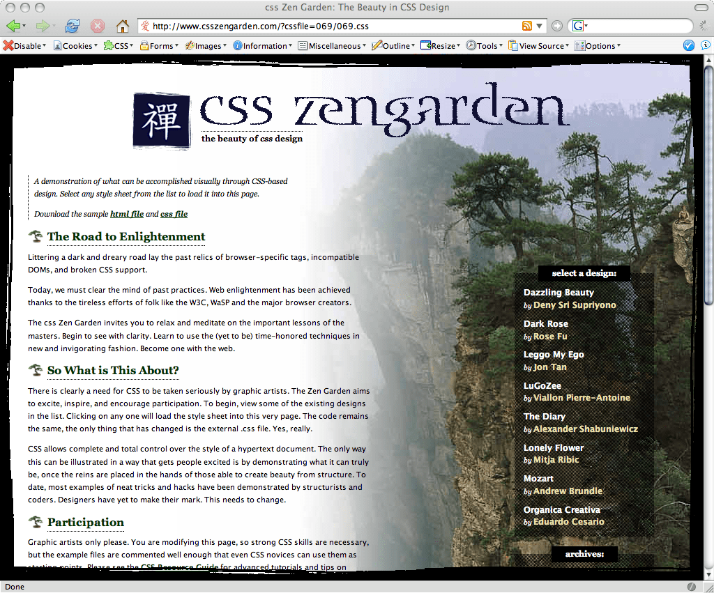 Bonsai Sky CSS Zen Garden entry