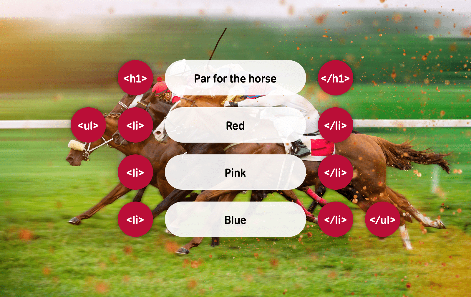 Horse race HTML