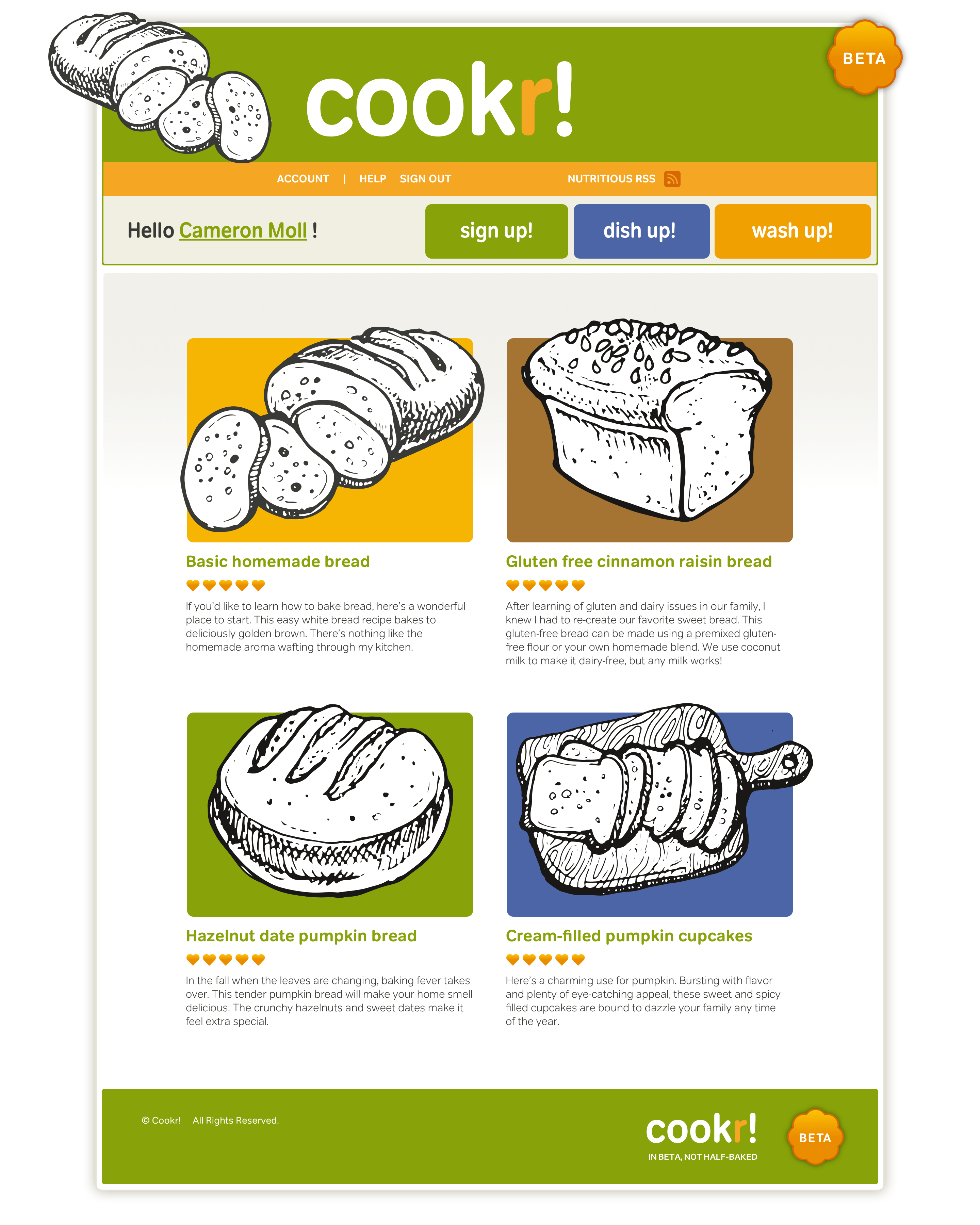 Cookr website static visual
