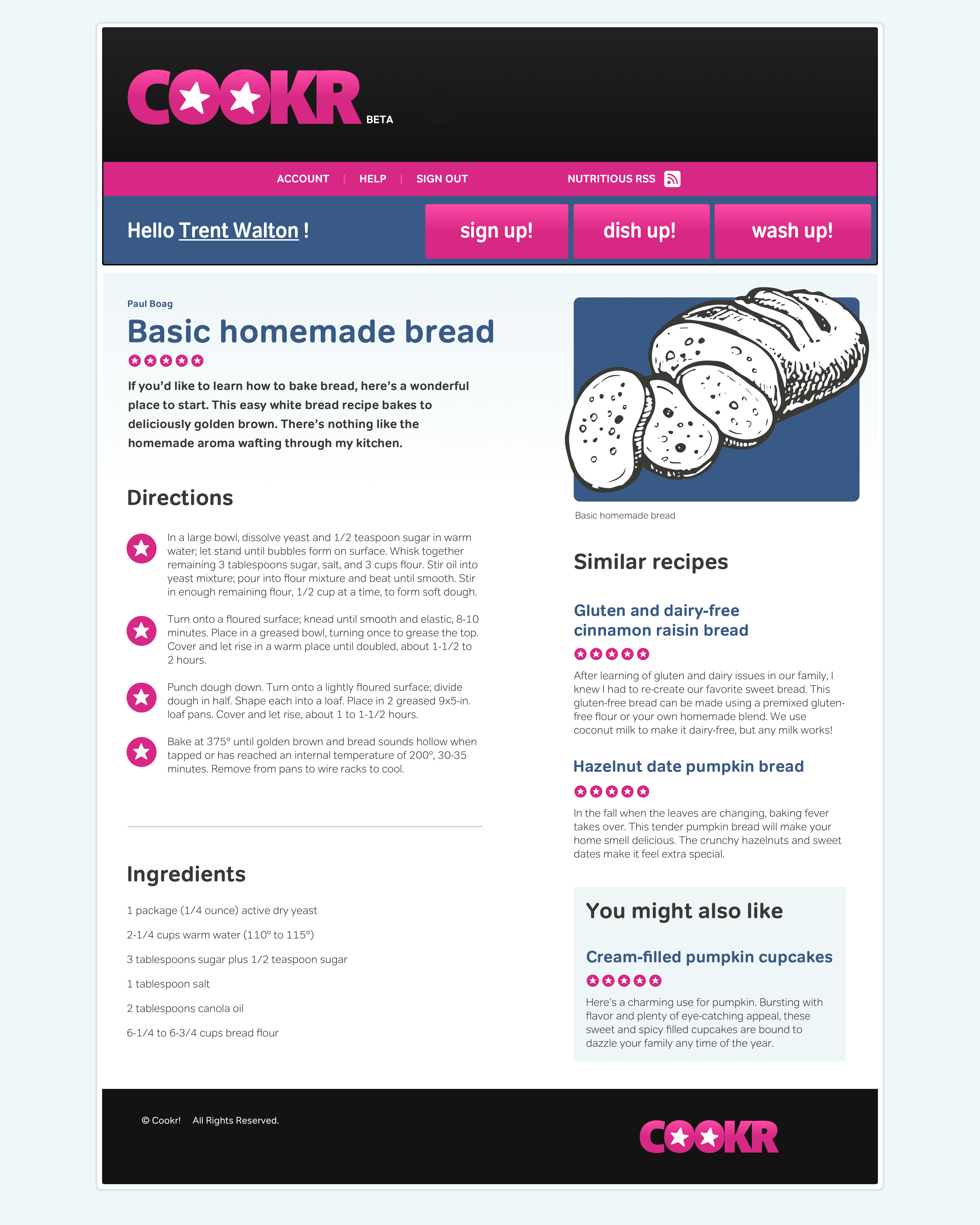 Cookr website static visual