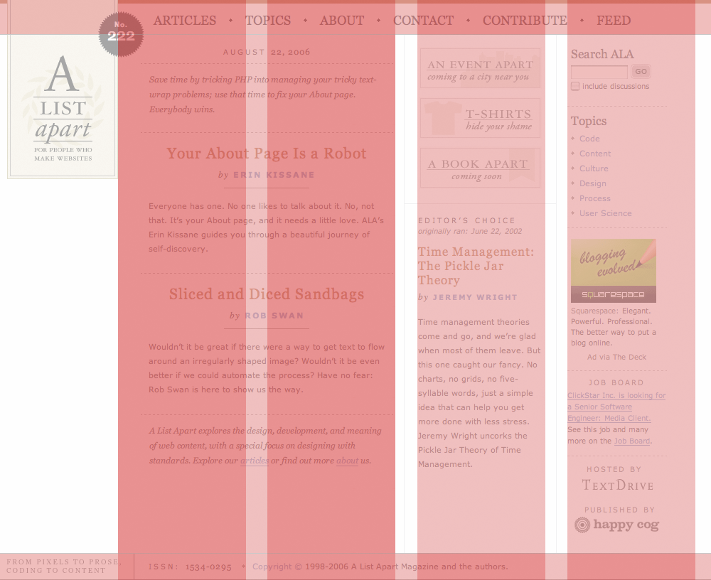 A List Apart website 2006